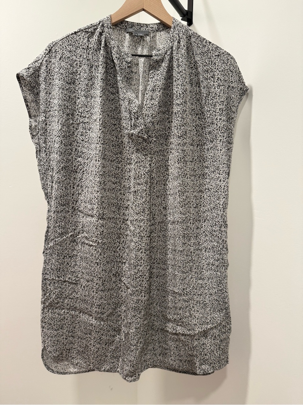 Vince Black & White Printed Silk Dress